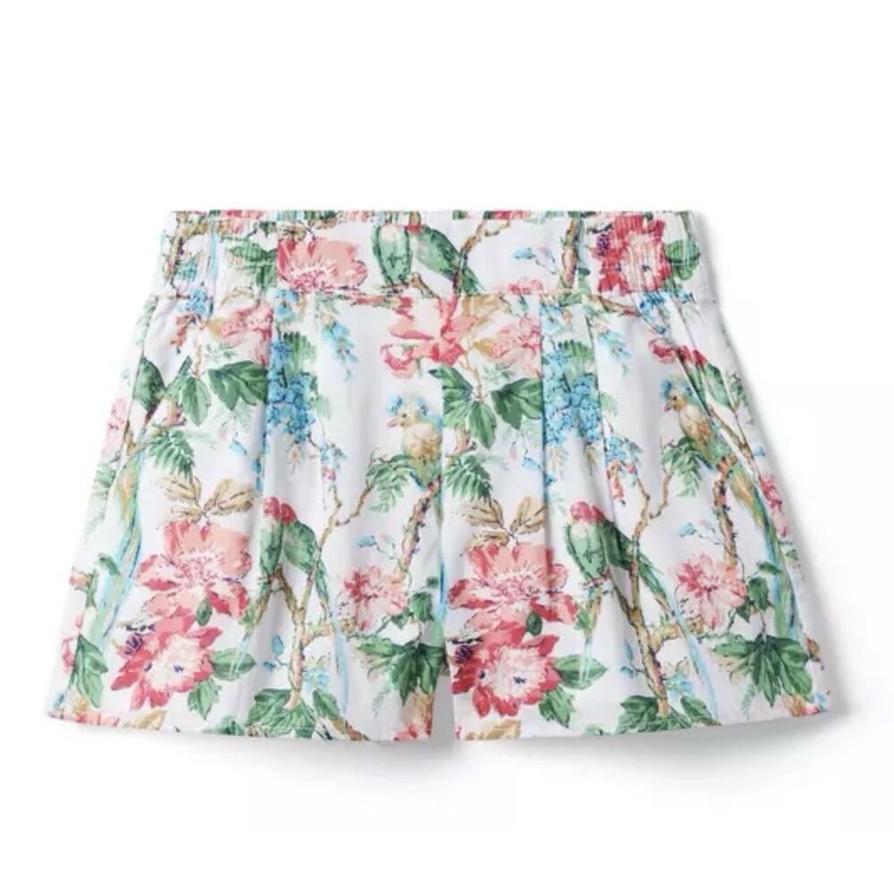 Janie And Jack Girls Size 8 Tropical Floral Birds Shorts